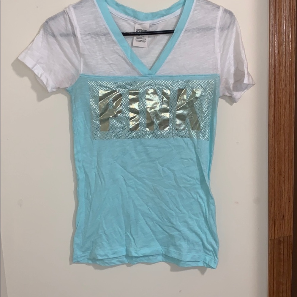 Blue / White Pink tee